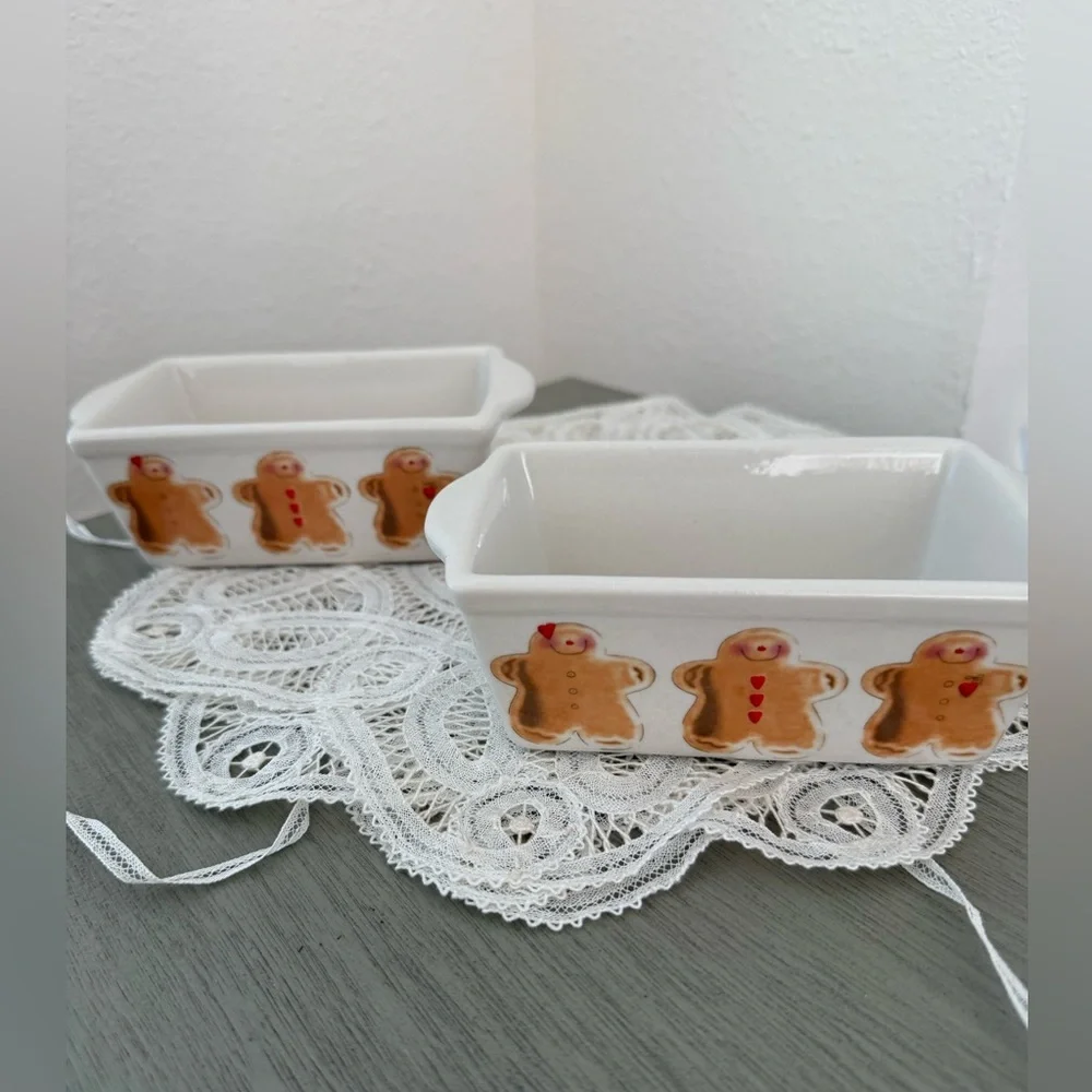 ceramic rectangular Gingerbread dish cottagecore baking cozy kitchen